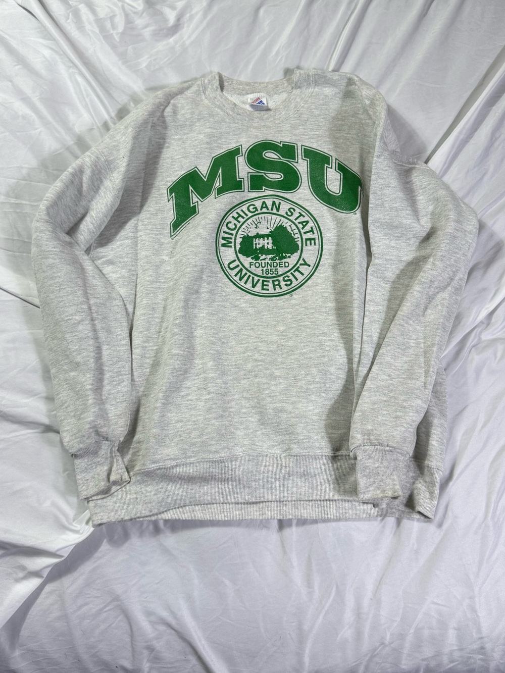 1993 Vintage MSU Michigan State University Gray Crewneck Sweatshirt VTG 90s